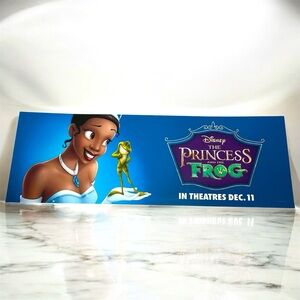 Disney The Princess and the Frog 11”x33” Vinyl Bus Sign Movie Promo Poster